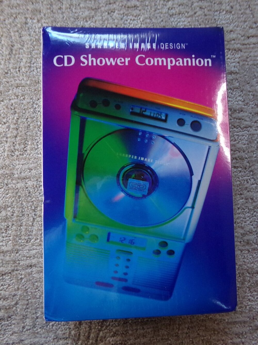 New Sharper Image Design CD Shower Companion AM/FM LCD Screen Battery